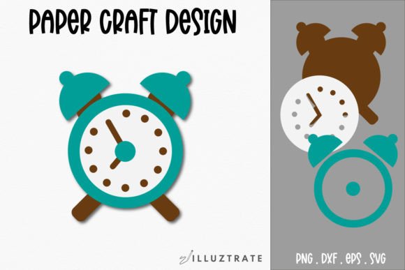 Alarm Clock Paper Crafting SVG School Graphics