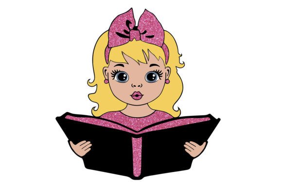 Girl Reading Book SVG: Graphics for Crafts