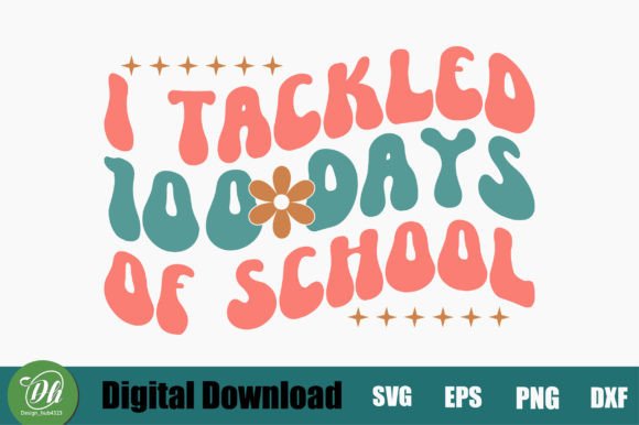 Retro 100 Days School Graphics for Crafts