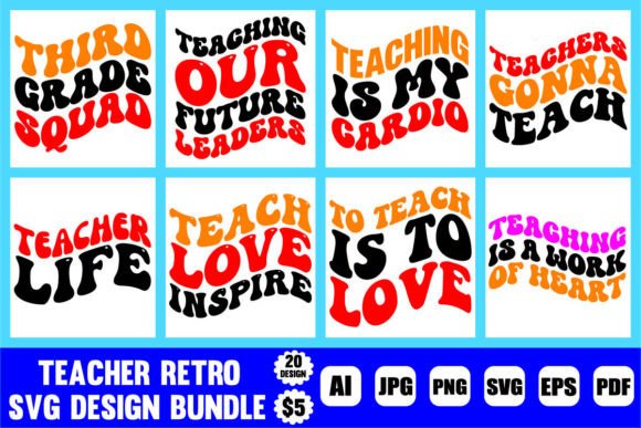 Retro Teacher SVGs for Crafts & Graphics