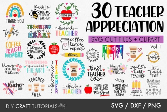 Teacher Appreciation SVG Bundle: Graphics for Crafts