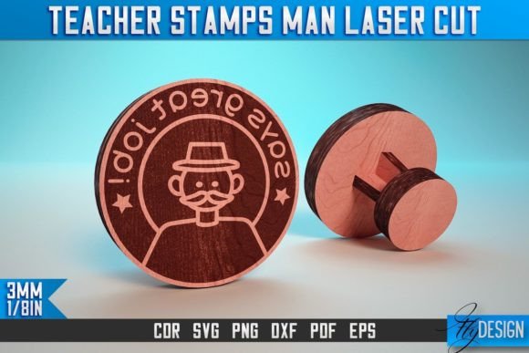 Teacher Stamp Man SVG: Graphics for Crafts